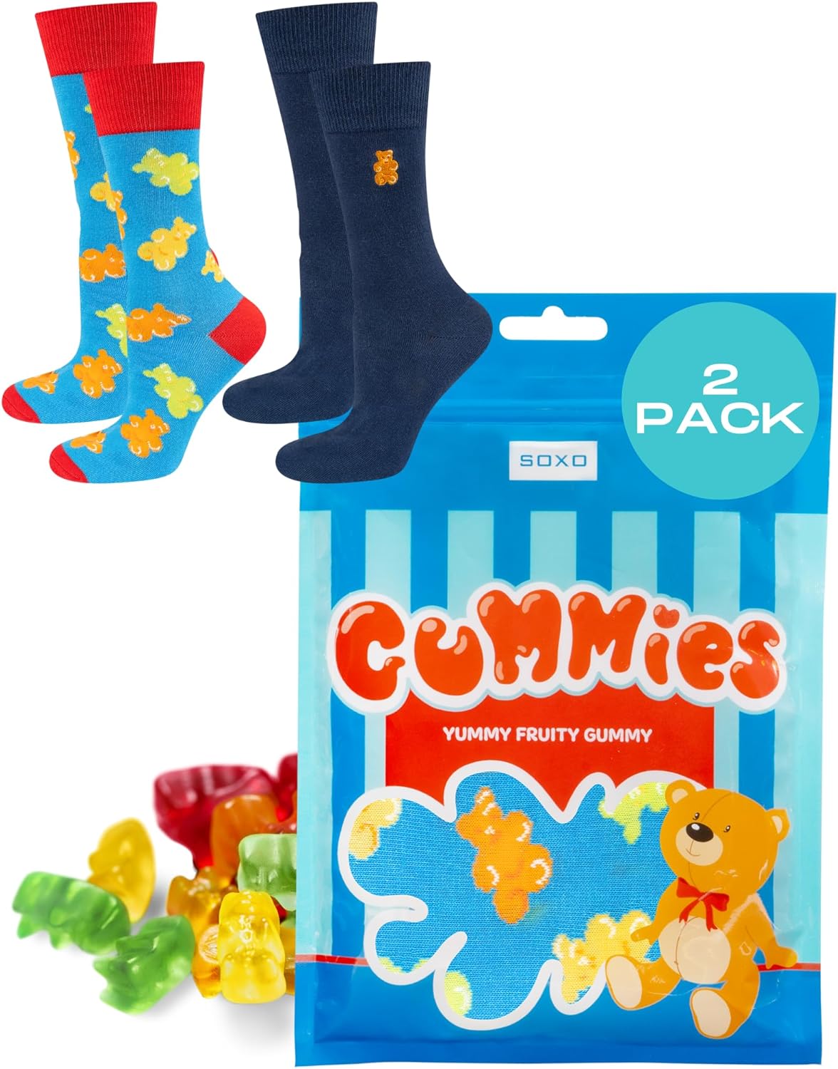 Soxo Candy Socks Fun Colorful Unisex Cotton Sock Set